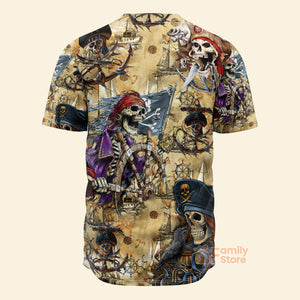 FamilyStore Skull Pirate Amazing Pirate Baseball Jersey