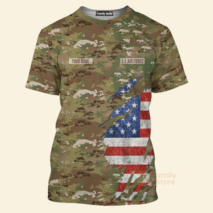 FamilyStore Personalized Veteran US Air Force Airman's Creed 3D T-shirt