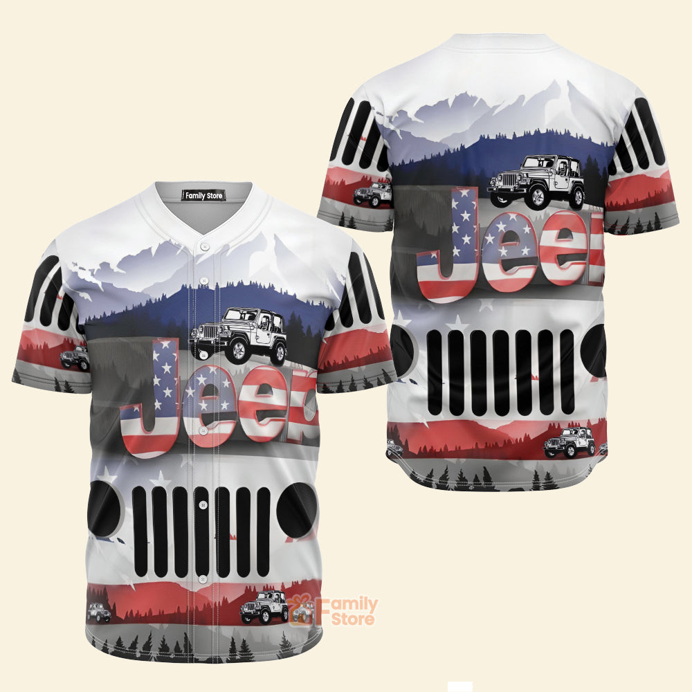 FamilyStore Jeep American Jeep Lover - Baseball Jersey