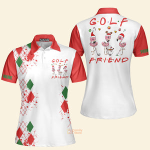 FamilyStore Funny Christmas Golf - Personalized Women Polo Shirt