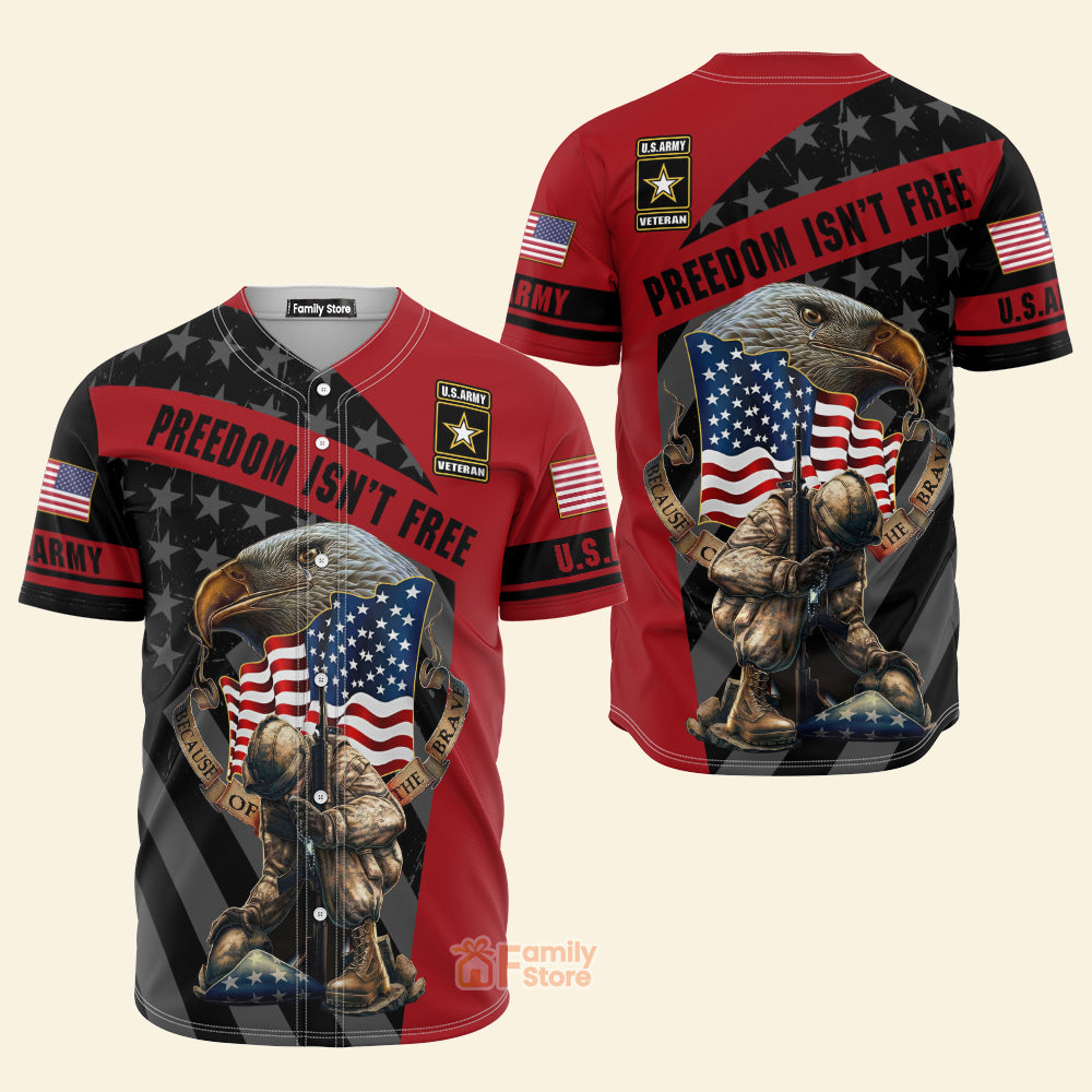 FamilyStore Veteran Freedom Isn't Free Never Forget Memory With Eagle - Baseball Jersey