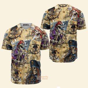 FamilyStore Skull Pirate Amazing Pirate Baseball Jersey