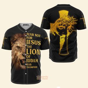 FamilyStore Fear Not For Jesus The Lion Of Judah Has Triumphed Printed 3D Baseball Jersey