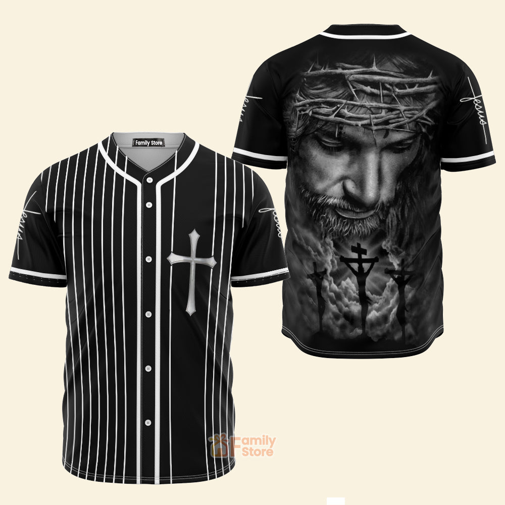 FamilyStore The Savior Jesus Face - Baseball Tee