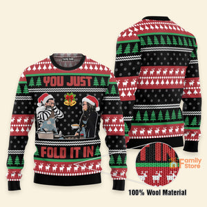 FamilyStore David Rose Xmas You Just Fold It In Schitts Creek - Ugly Christmas Sweater