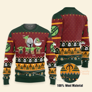 Baby Yoda The Mandalorian - Gift For Christmas - Personalized Ugly Sweater - NA94