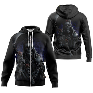 Costume 3D Halloween Skeleton Skull Death Hoodie