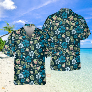 Starwars Grogu Baby Yoda Tropical Leaves- Hawaiian Shirt For Men, Women, Kids