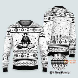 Christmas Star Wars Darth Vader Black And White Ugly Sweatshirts