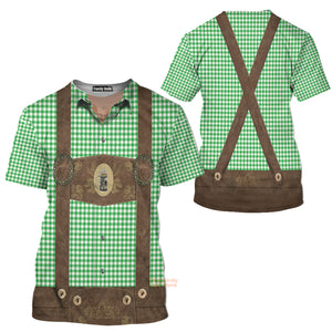 Halloween Oktoberfest Lederhosen All Over Printed T-Shirt For Men