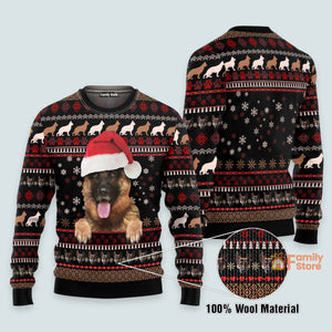 Animal Christmas Hat German Shepherd Dog Ugly Christmas Sweater