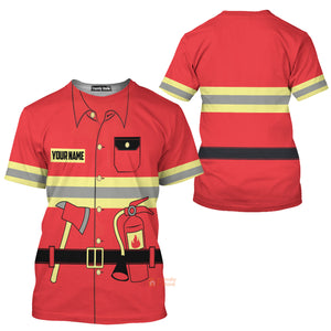 Personalized Firefighter Costume Uniform All Over Print T-Shirts Men & Women