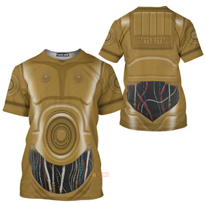 C3PO Star Wars Costume T-shirt For Men