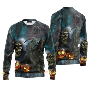 Halloween Ghost In The Dark Pumpkin Scary - Sweater