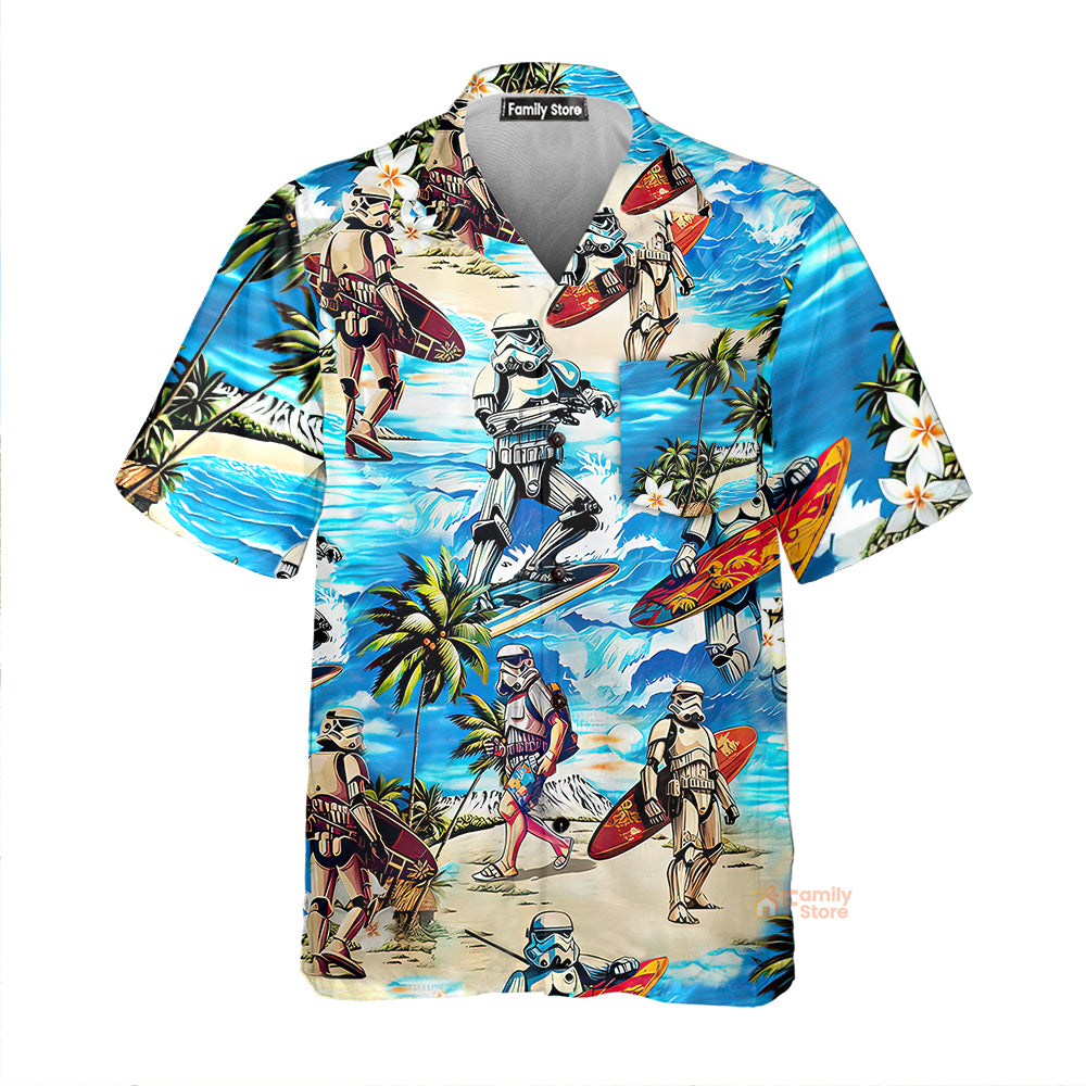 Stormtrooper Star Wars Surfing Hawaiian Shirt