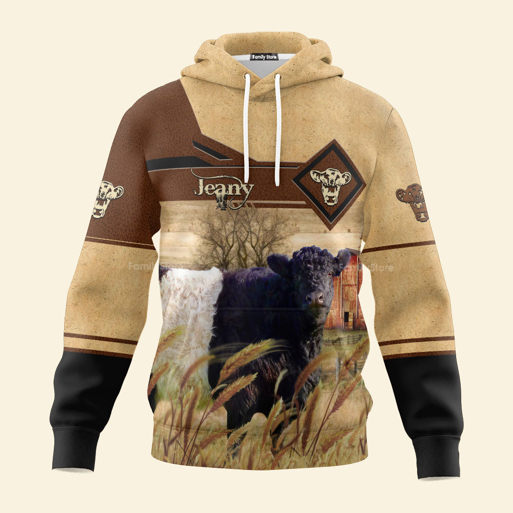 Personalized Name Uni Belted Galloway On Farms Hoodie