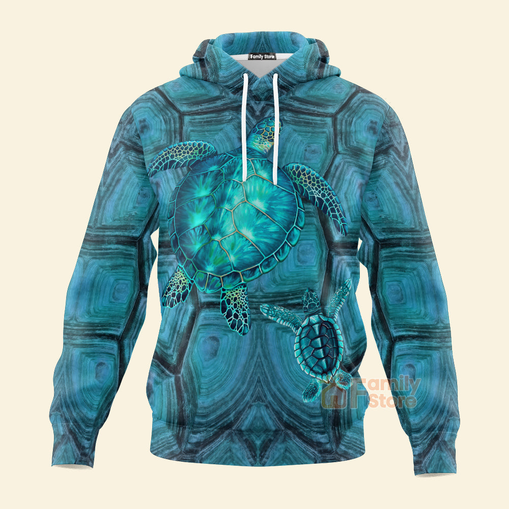 FamilyStore Turtle Ocean Pattern Hoodie For Men And Women