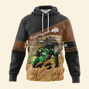 Personalized Uni Tractor On Farms Printed 3D Black Hoodie