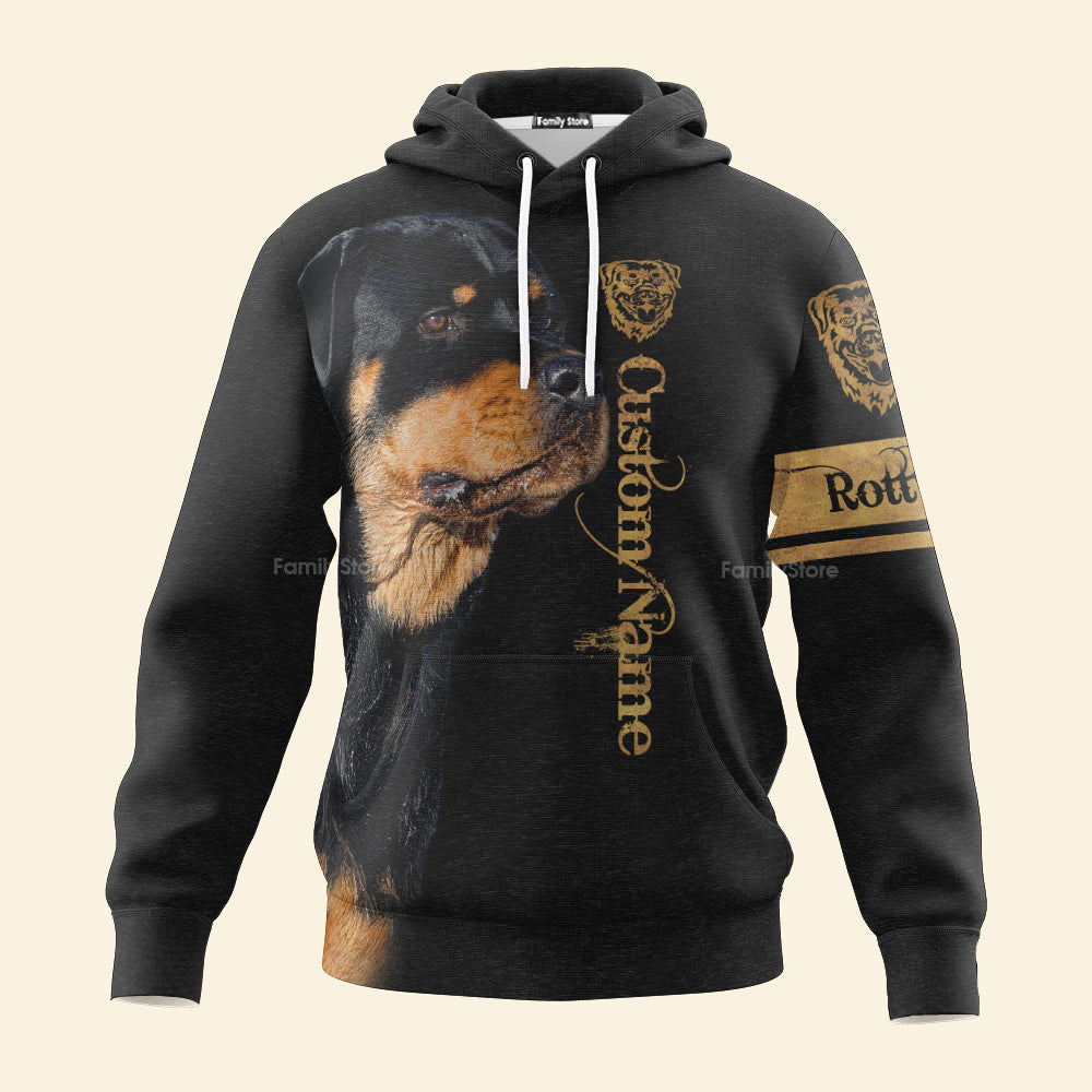 Personalized Awesome Rottweiler All Over Print Hoodie For Men And Women