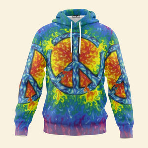 Hippie Peace Energy Symbol - Hoodie For Men, Women