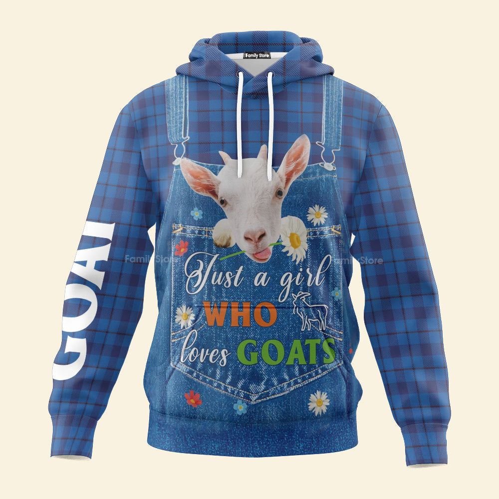 Just A Girl Who Loves Goats All Over Print Hoodie For Men And Women