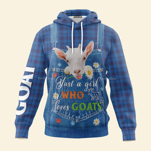 Just A Girl Who Loves Goats All Over Print Hoodie For Men And Women