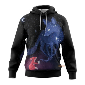 Fox In Galaxy Background Hoodie For Men & Women