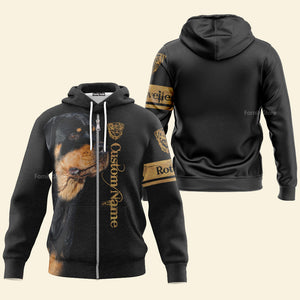 Personalized Awesome Rottweiler All Over Print Hoodie For Men And Women