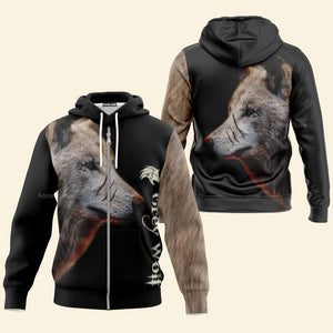 Personalized Gray Wolf Hoodie For Men And Women