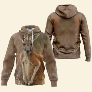 Kangaroo 3D All Over Printed Hoodie For Men, Women