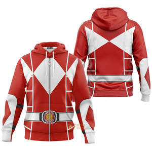 Red Mighty Morphin Power Ranger Cosplay C2 - Hoodie Set, Sweatshirt, Sweatpants | PRHS91