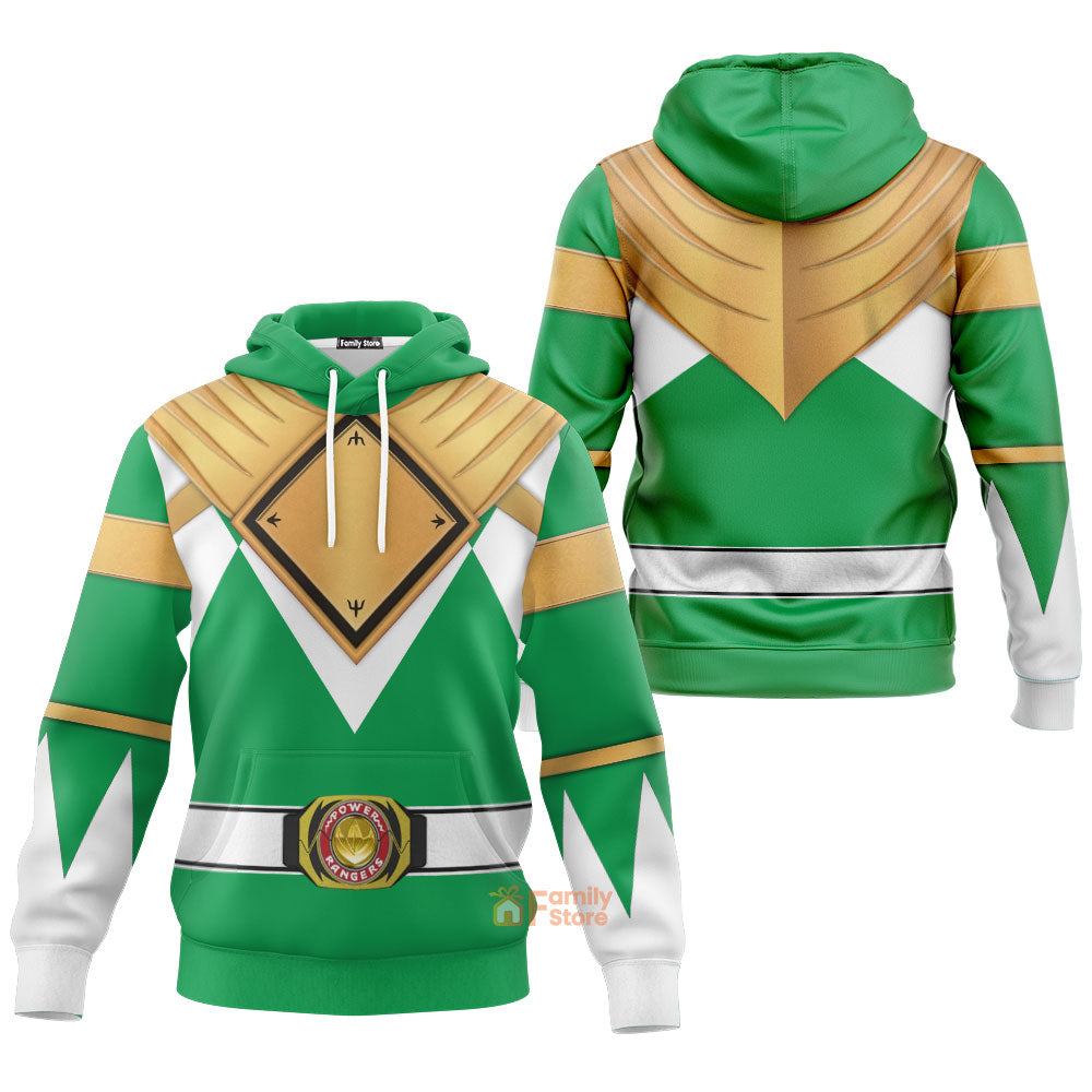 Green Ranger Dragon Shield Mighty Morphin Power Ranger Hoodie Set S Familystore