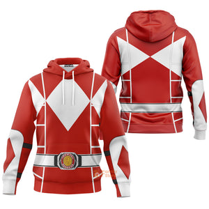 Red Mighty Morphin Power Ranger Cosplay C2 - Hoodie Set, Sweatshirt, Sweatpants | PRHS91