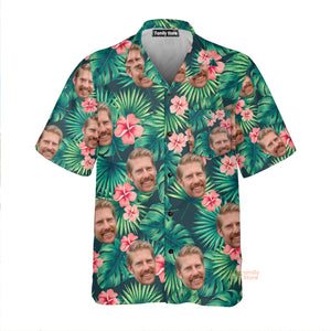 Personalized Shirt with Text Men's Hawaiian Shirt Red Flowers