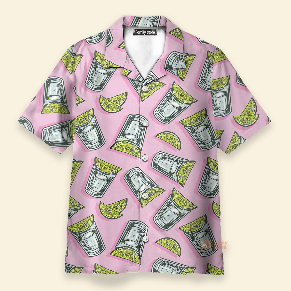 Margarita Cocktail Tequila With Lime Pattern Pink - Hawaiian Shirt