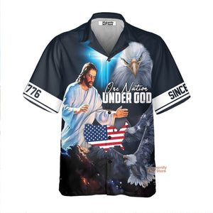 Christian Jesus One Nation Under God Since 1776 Hawaiian Shirt - KLZ1072284Lb