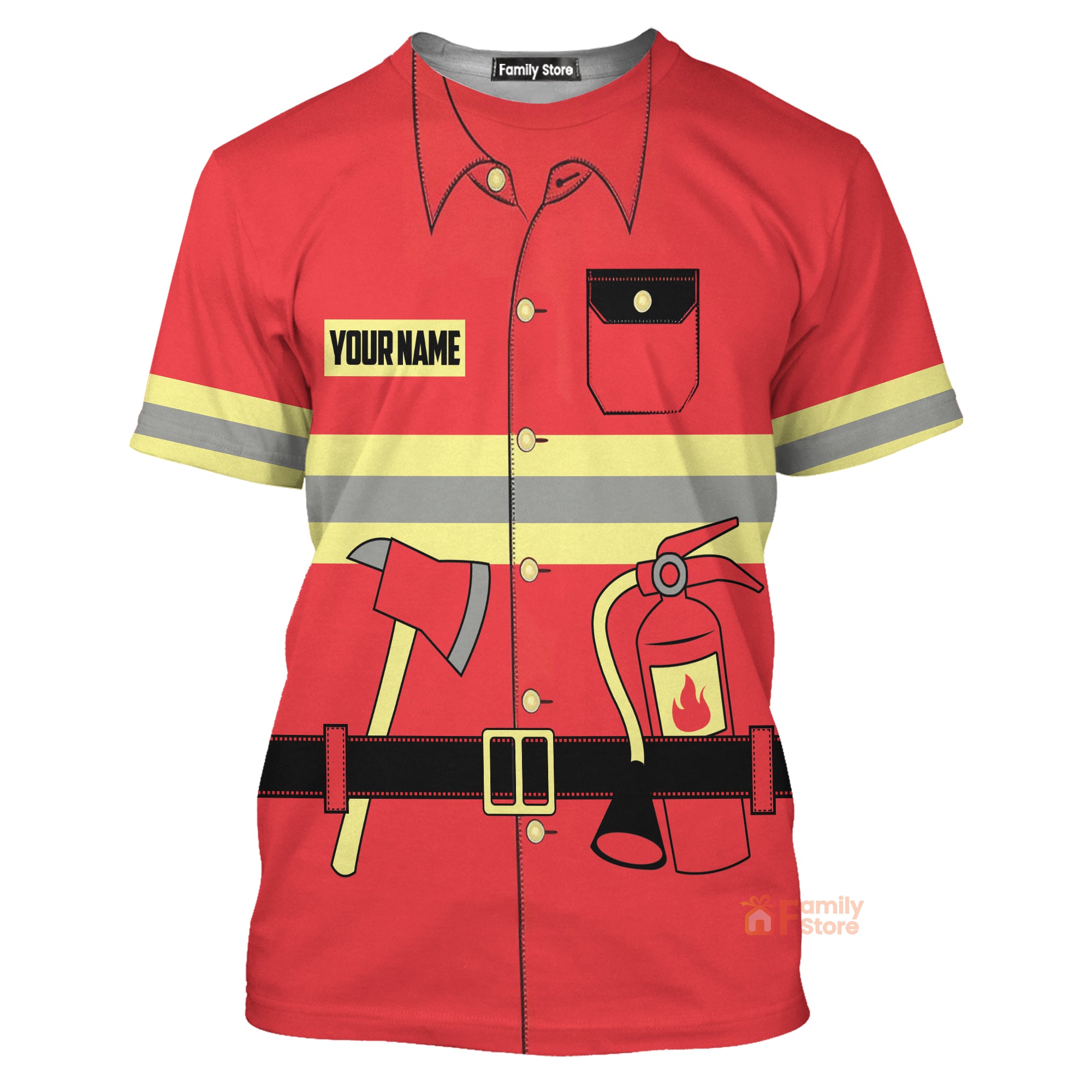 Personalized Firefighter Costume Uniform All Over Print T-Shirts Men & Women