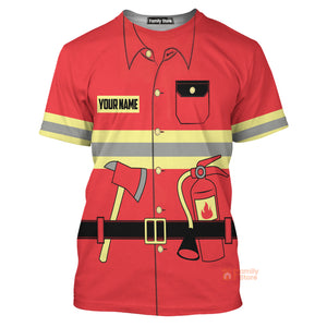 Personalized Firefighter Costume Uniform All Over Print T-Shirts Men & Women