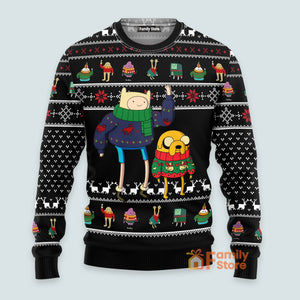 Adventure Time  Pattern - Ugly Sweatshirt - Funny Gift For Family Memmber