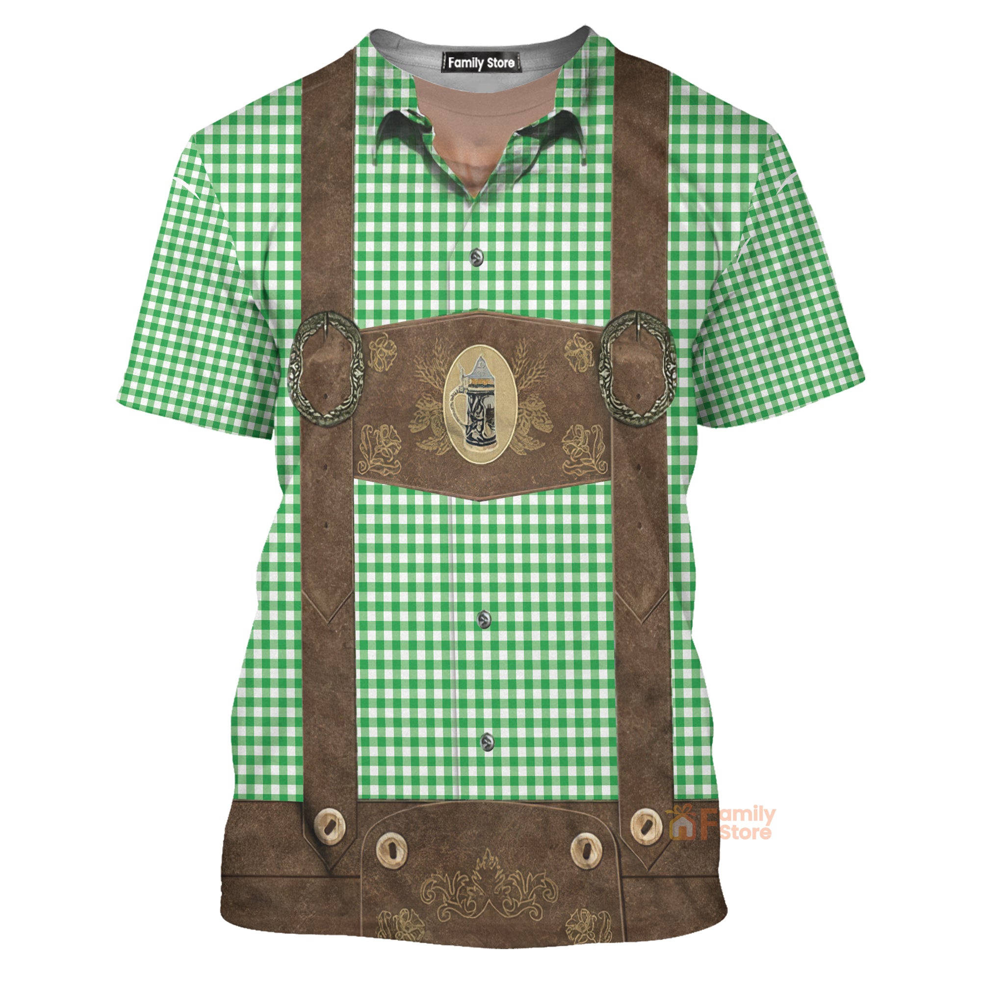 Halloween Oktoberfest Lederhosen All Over Printed T-Shirt For Men