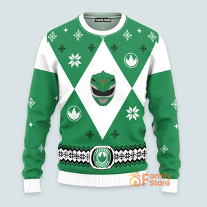 Mighty Morphin Power Rangers Green - Costume Ugly Christmas Sweater