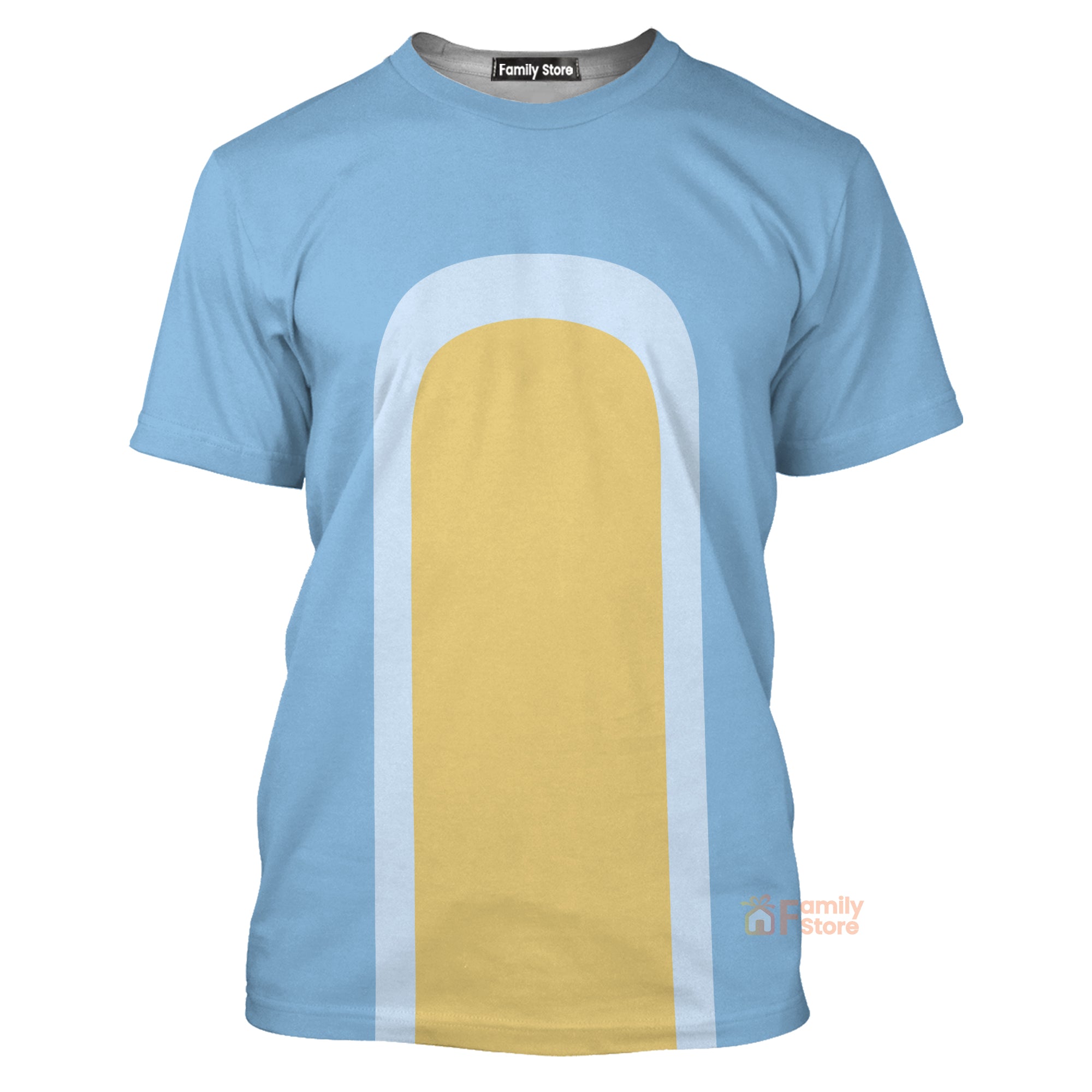 Bandit Heeler Bluey Inspired Light Blue Dog T-Shirt