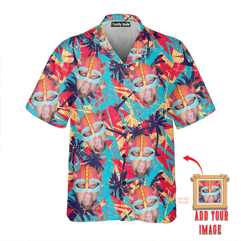 Urban Geometric Palms Tree Your Logo Custom Hawaiian Shirt PN302091Lb