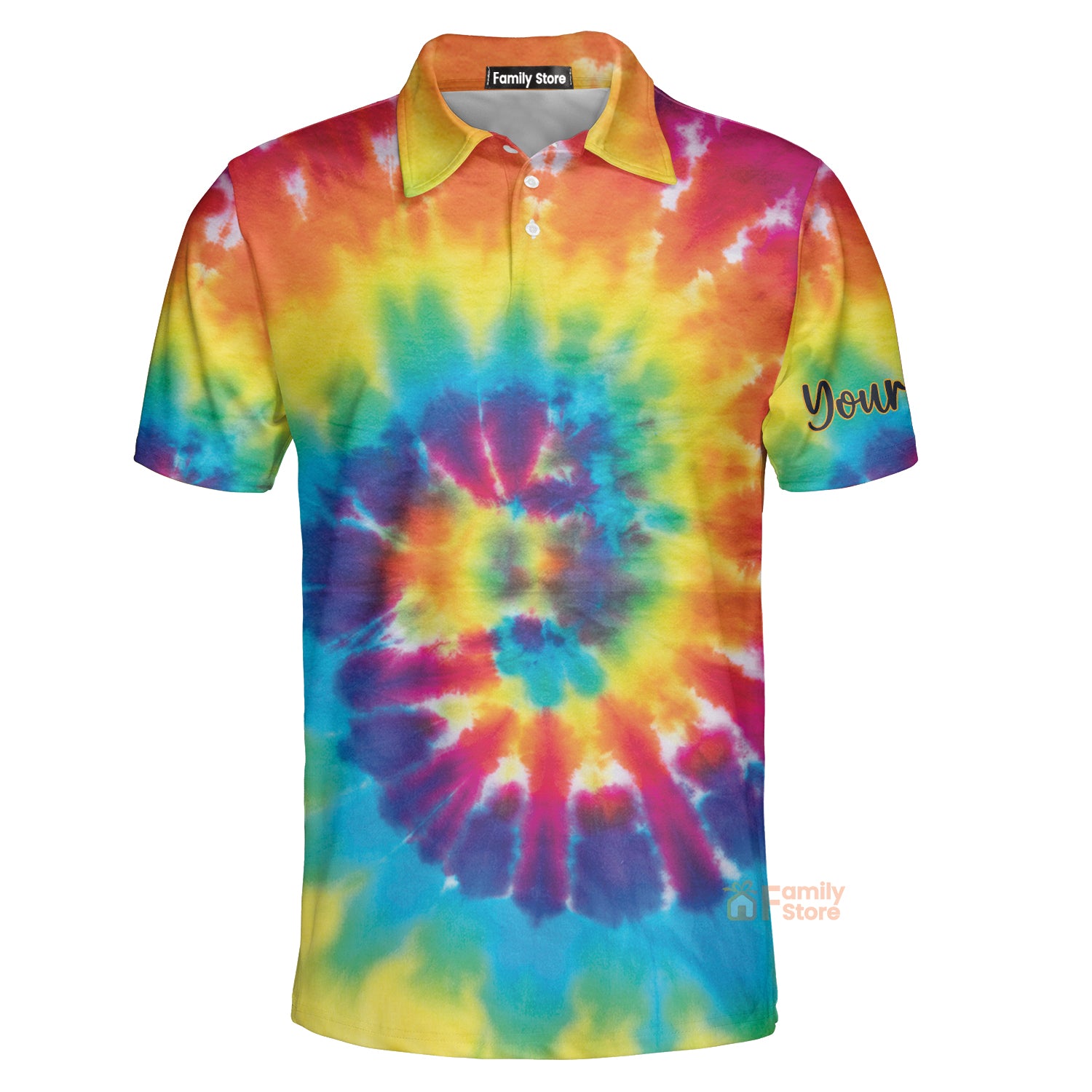 Personalized Colorful Tie Dye Background Golf Men Polo Shirt