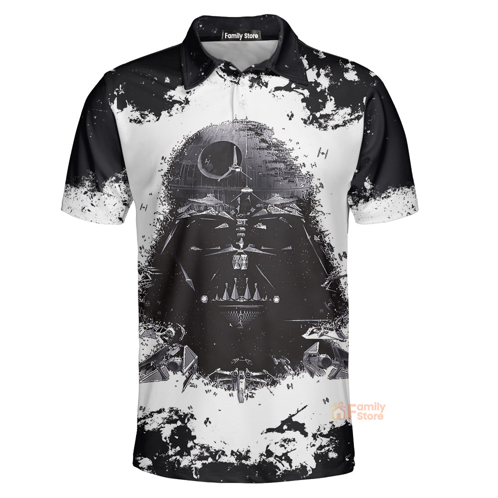 Star Wars Darth Vader Black & White Polo Shirt - Gift For Fans
