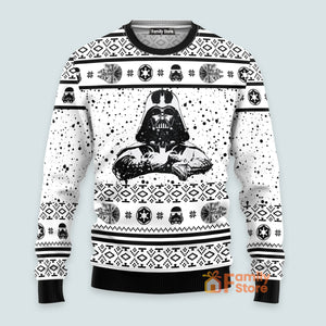 Christmas Star Wars Darth Vader Black And White Ugly Sweatshirts