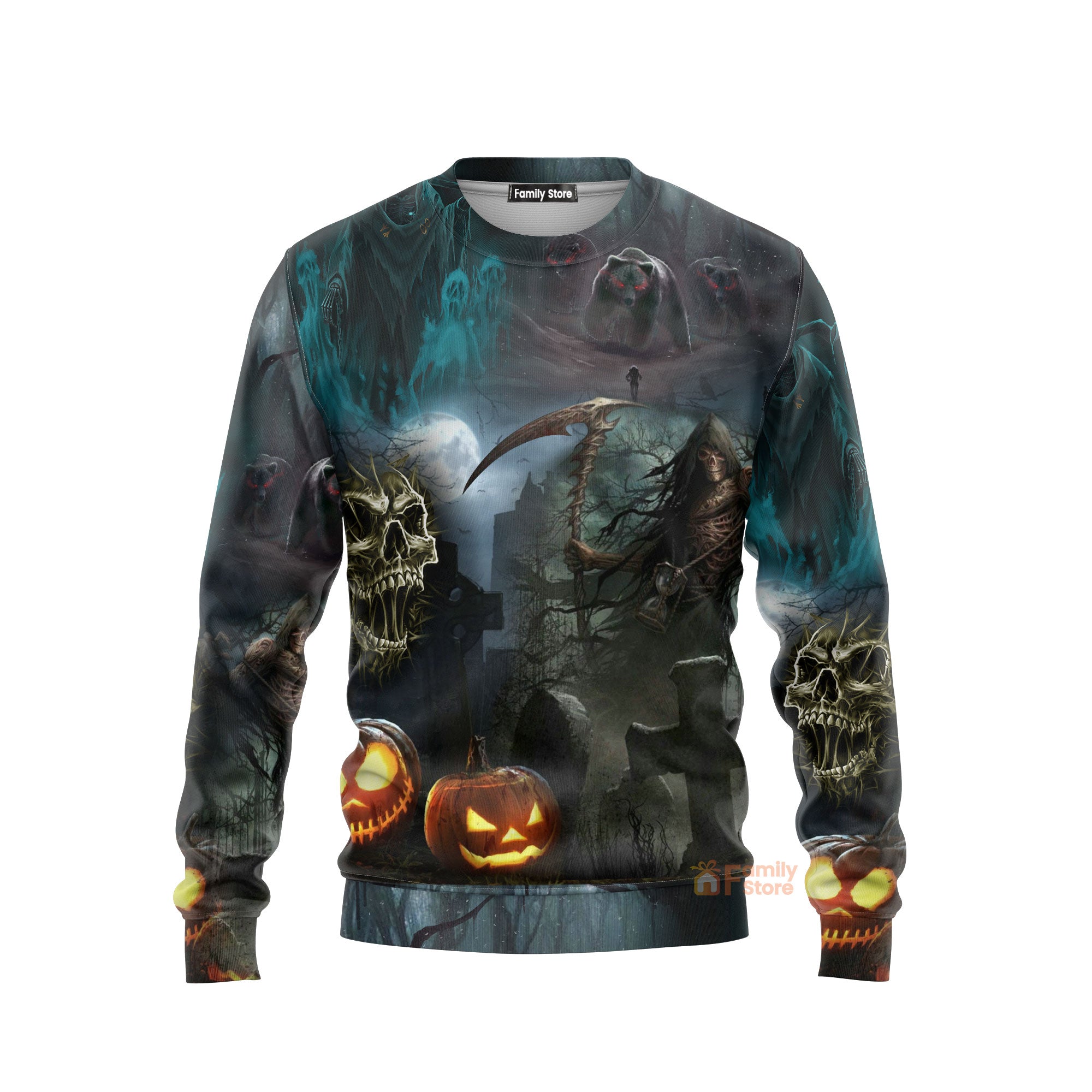 Halloween Ghost In The Dark Pumpkin Scary - Sweater