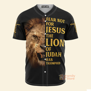 FamilyStore Fear Not For Jesus The Lion Of Judah Has Triumphed Printed 3D Baseball Jersey