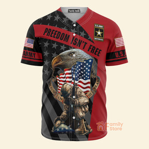 FamilyStore Veteran Freedom Isn't Free Never Forget Memory With Eagle - Baseball Jersey