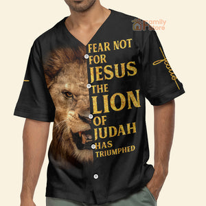 FamilyStore Fear Not For Jesus The Lion Of Judah Has Triumphed Printed 3D Baseball Jersey